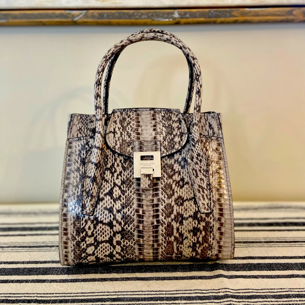 Michael Kors Collection Bancroft Medium Python Satchel